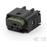 TE Connectivity-1-967640-1 Einzeladersteckverbinder, Gehäuse Conn Housing RCP 4 POS Crimp ST Cable Mount Black Bag