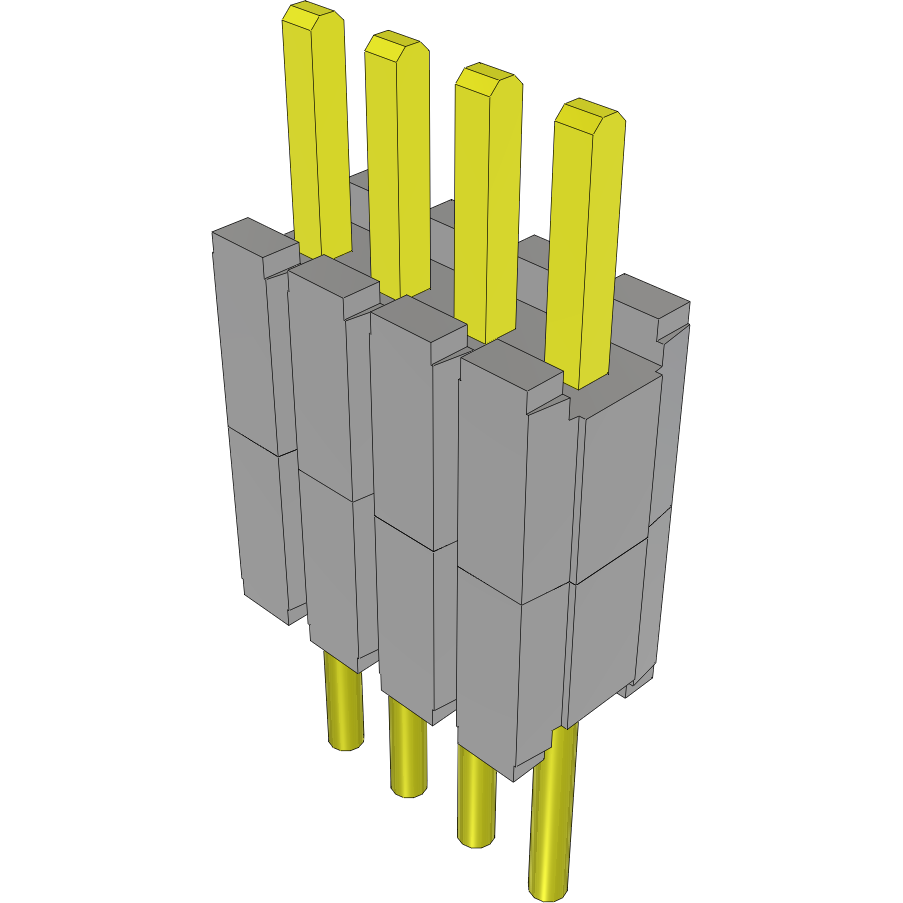 Samtec-DWM-04-51-G-S-200 Cabezales del conector y receptáculos PCB Conn Board Stacker HDR 4 POS 1.27mm Solder ST Thru-Hole Layer