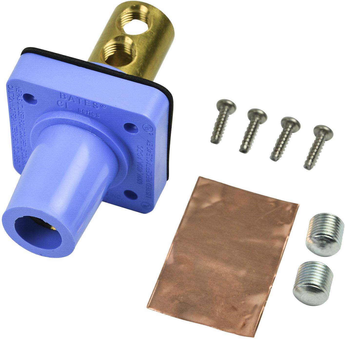 Marinco-CL40FRB-D 电源连接器 CL Series Panel Mounts (400A / 600V) 2/0 - 4/0 AWG Female - Blue (D)