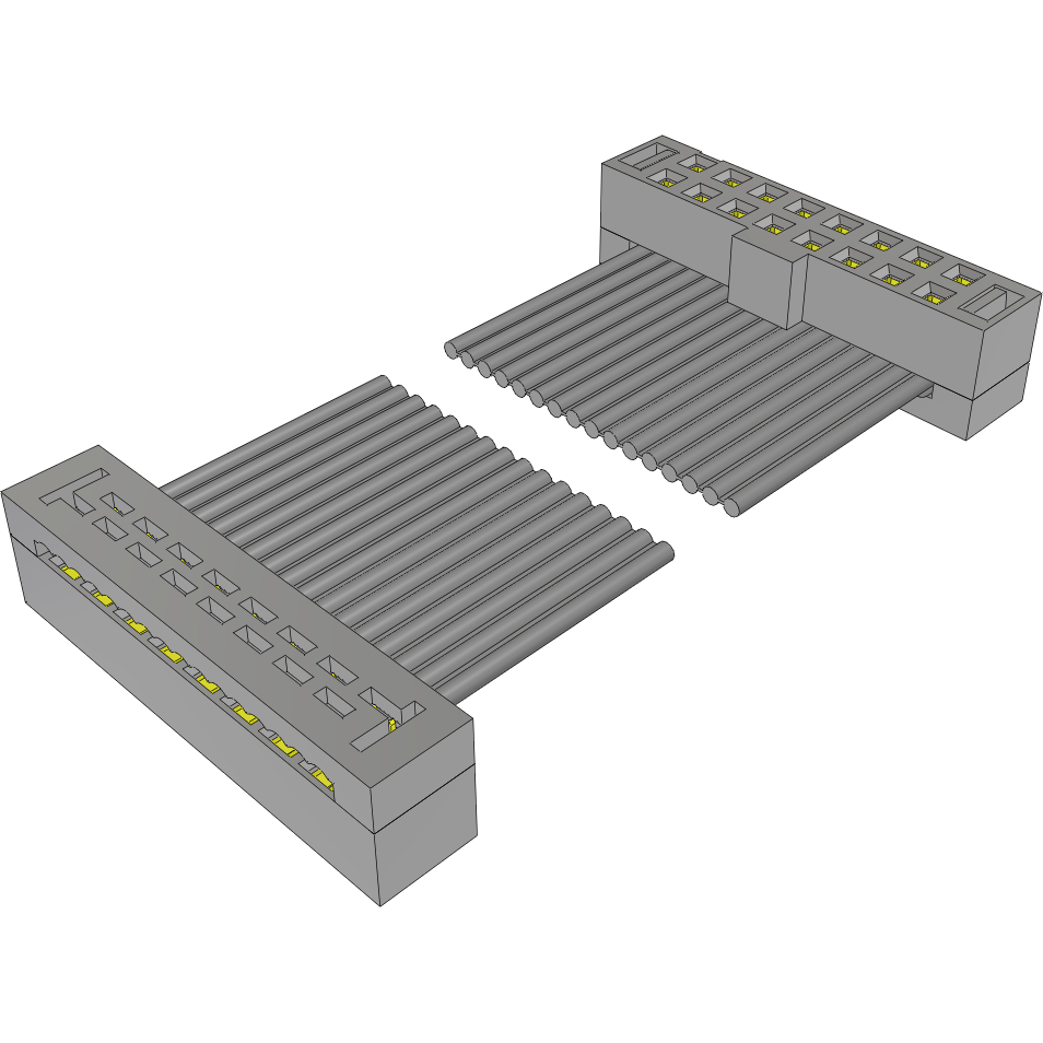 Samtec-TCSD-08-D-03.55-01-F-N-R Flachband Kabelbaugruppen Cable Assembly 0.09m 28AWG 1mm 16 to 16 POS IDC Connector to IDC Connector F-F TIGER EYE™ Bulk