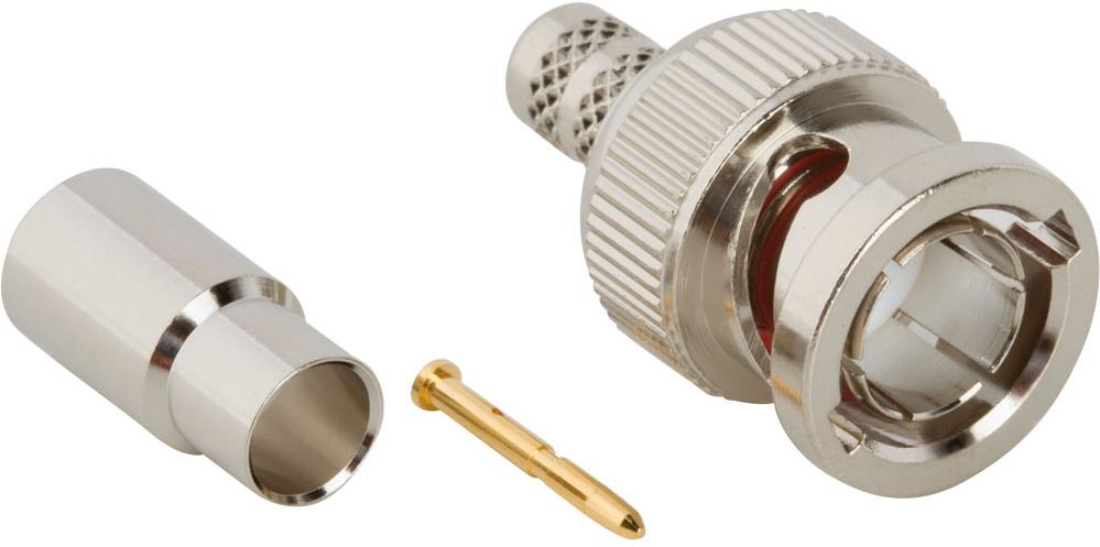 Amphenol RF-112975 RF-Steckverbinder Conn BNC 0Hz to 4GHz 75Ohm Crimp ST Cable Mount PL Gold Bag