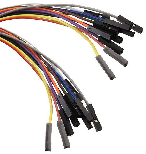 Bud Industries-BC-32672 Flachband Kabelbaugruppen Pack of 10 jumper wire double female/female 30CM long