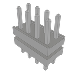 Conn Board Stacker HDR 8 POS 2mm Solder ST Top Entry Thru-Hole Bulk