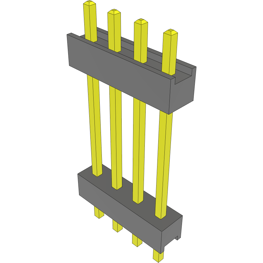Samtec-DW-04-10-T-S-622 Cabezales del conector y receptáculos PCB Conn Board Stacker HDR 4 POS 2.54mm Solder ST Top Entry Thru-Hole Bulk