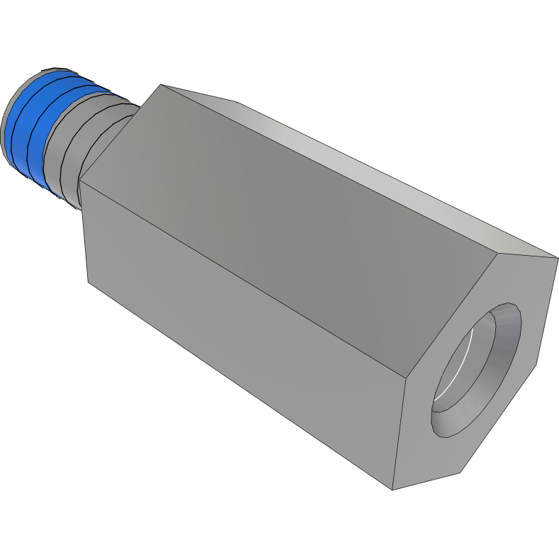 Samtec-SO-0865-03-01-02-L-N Distanzhülsen Standoff Hex M/F 4-40-THD 4.76mm-A/F 4.76mm-LG Stainless Steel 303