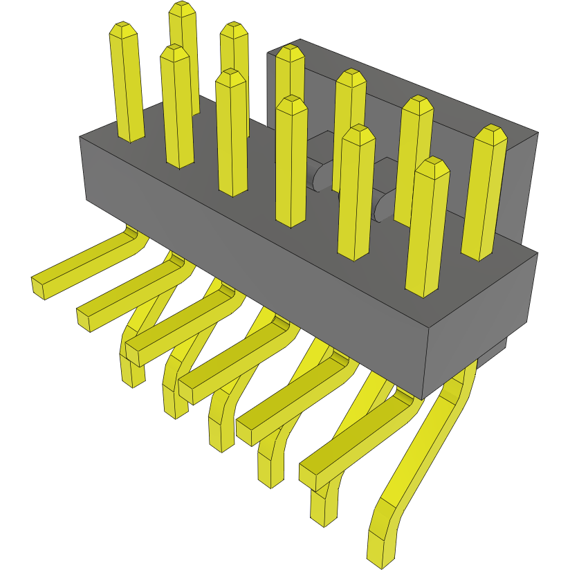 Samtec-MMT-106-01-S-MT-P Embases de raccordement et réceptacles PCB Conn Unshrouded Header HDR 12 POS 2mm Solder RA Side Entry SMD/Thru-Hole Tube