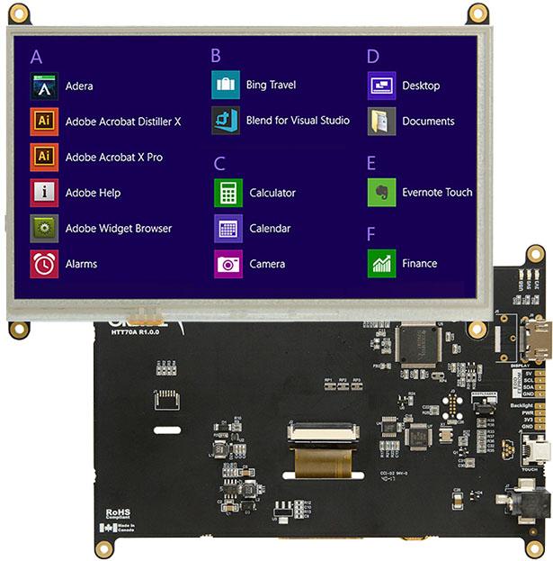 Matrix Orbital-HTT70ATPRBLMB0H5CHVPT Módulos TFT 7in TFT WVGA 800x480Pixels HDMI 520cd/m2 0°C to 70°C