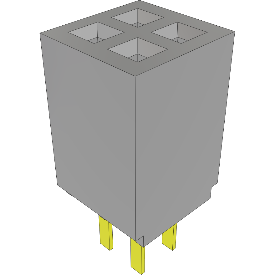 Samtec-SFMC-102-L3-L-D Connector Headers and PCB Receptacles Conn Socket Strip SKT 4 POS 1.27mm Solder ST Top Entry Thru-Hole Layer