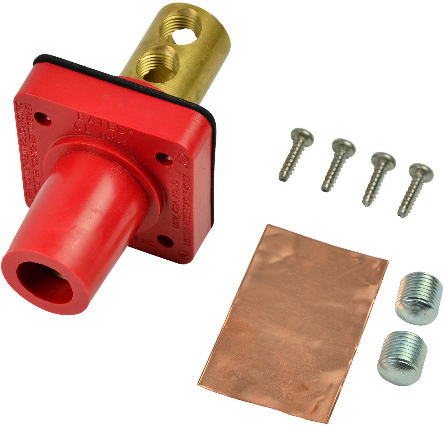 Marinco-CL20FRB-C Steckverbinder CL Series Panel Mount (400A / 600V) #2 - 2/0 AWG Double Set Screw Female - Red (C )