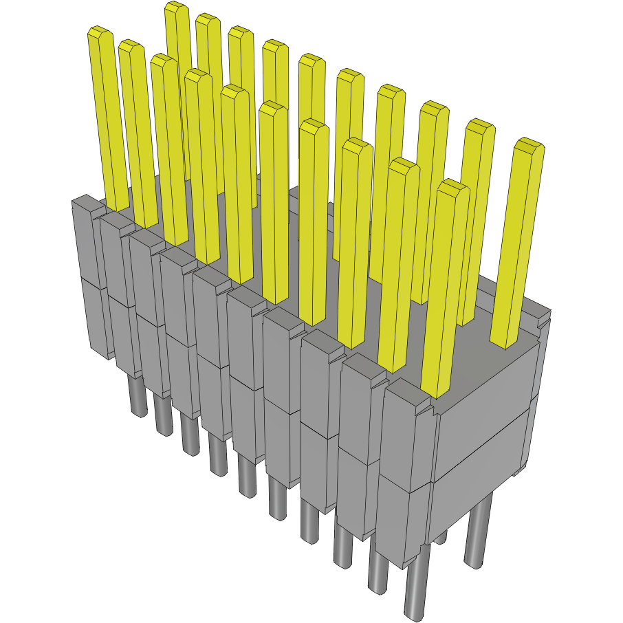 Samtec-DWM-10-53-S-D-200 Piastre connettori e prese PCB Conn Board Stacker HDR 20 POS 1.27mm Solder ST Thru-Hole Tube