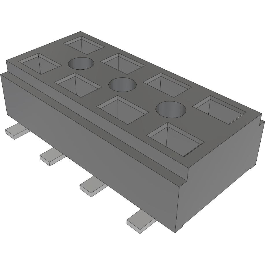Samtec-CLT-104-02-L-D-BE-A-TR Embases de raccordement et réceptacles PCB Conn Socket Strip SKT 8 POS 2mm Solder ST Bottom Entry SMD TIGER CLAW™ T/R