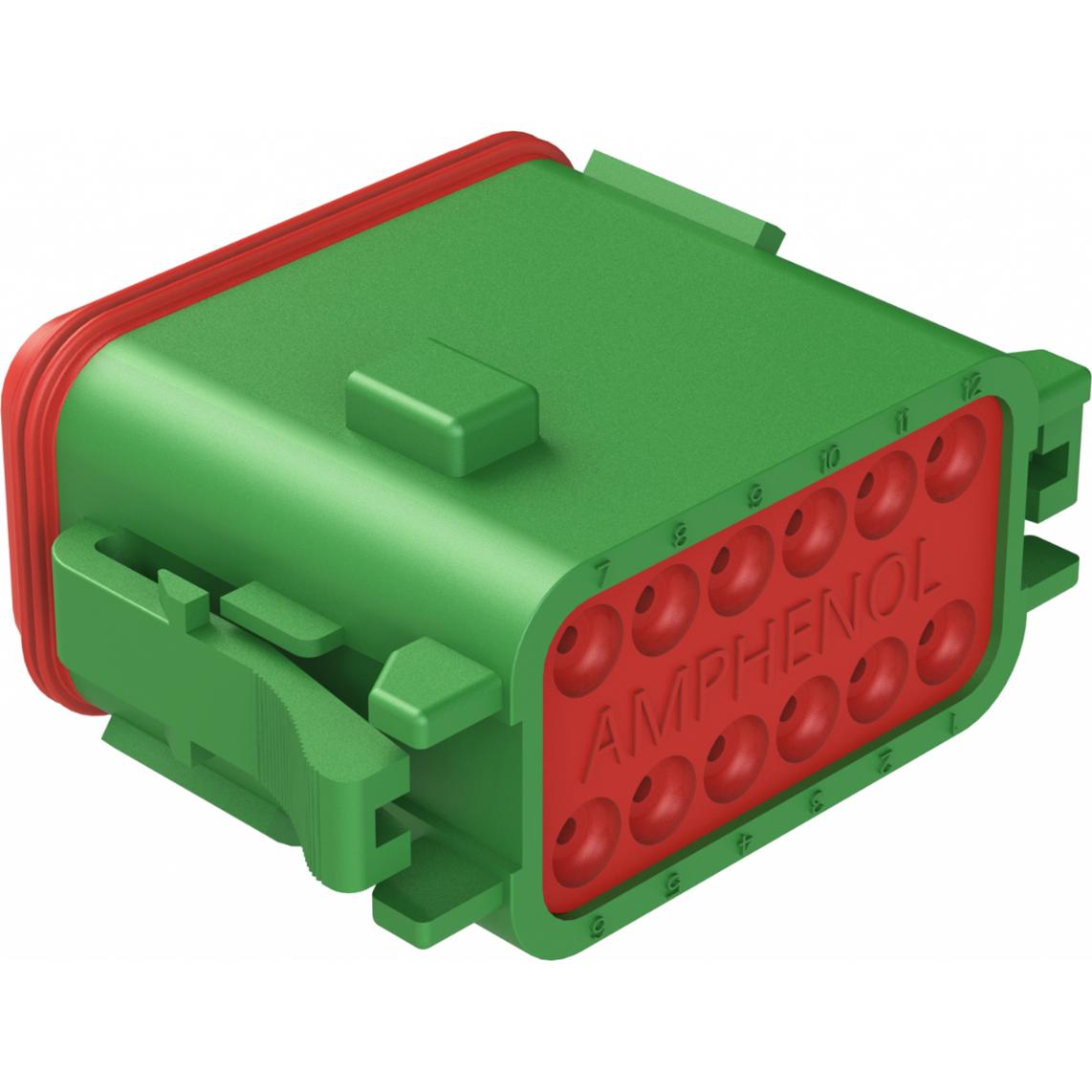 Amphenol-AT06-12SC Gaine de câblage de raccordement discret Conn Housing PL 12 POS Crimp ST Cable Mount Green