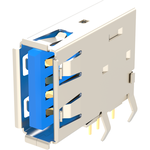 Amphenol Communications Solutions-GSB19123KEU Connector USB Conn USB 2.0 Type A RCP 4 POS 1.4mm Solder RA Thru-Hole 4 Terminal 1 Port Tray