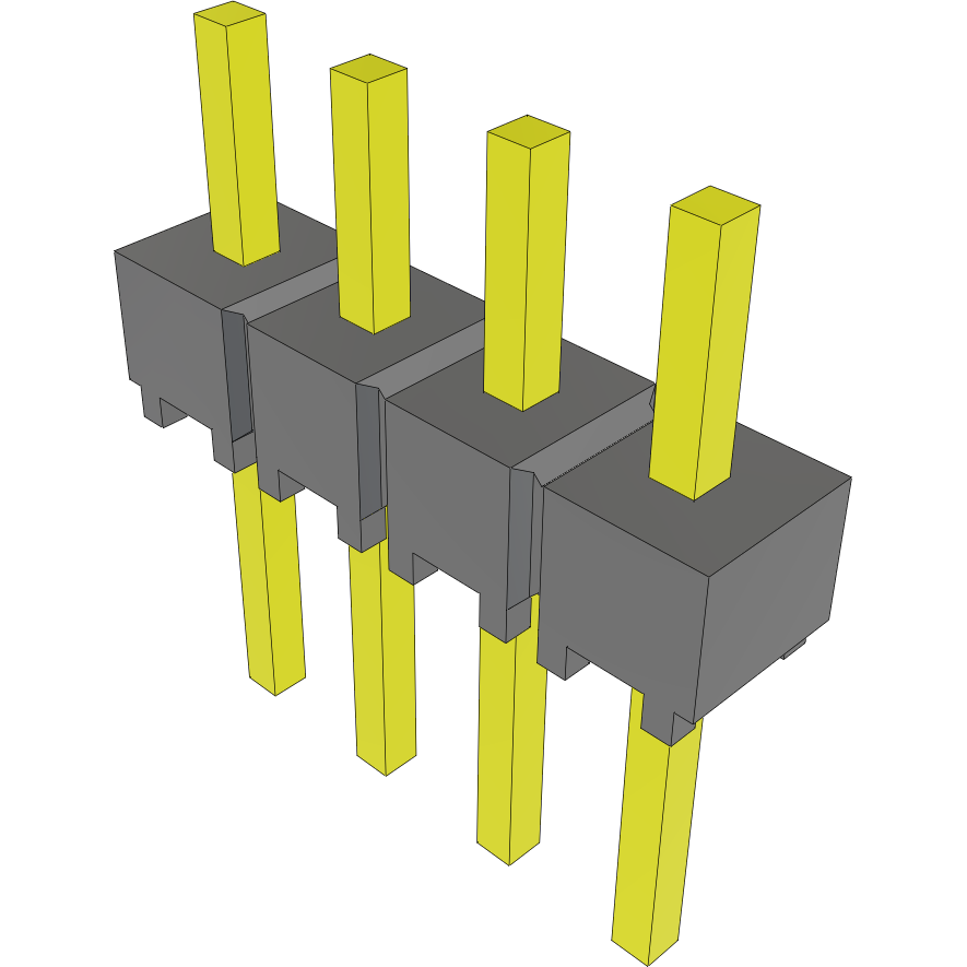 Samtec-MTSW-104-07-T-S-130 连接器插头及 PCB 插座 Conn Unshrouded Header HDR 4 POS 2.54mm Solder ST Top Entry Thru-Hole Bulk