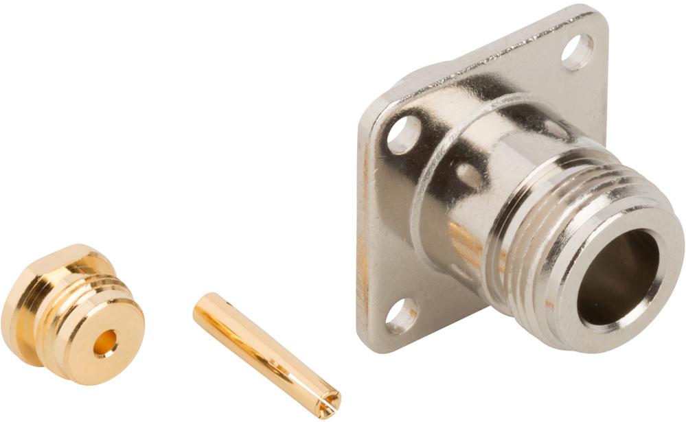 Amphenol RF-082-6098-RFX Connettore RF Conn Type N 0Hz to 11GHz 50Ohm Clamp ST Flange Mount F Gold