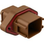 Conn Housing RCP 18 POS Crimp ST Flange Mount Brown