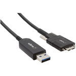 Bulgin Components PLC-AOUS7/010 USB Kabelbaugruppen USB 3.2 Gen1 Active Optical Cable, A male to Micro-B male PVC jacket with screws 10m