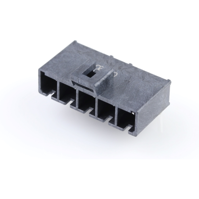 Molex-2002411225 连接器插头及 PCB 插座 Conn Wire to Board HDR 5Power POS 5.7mm Solder RA Thru-Hole Mega-Fit Tray