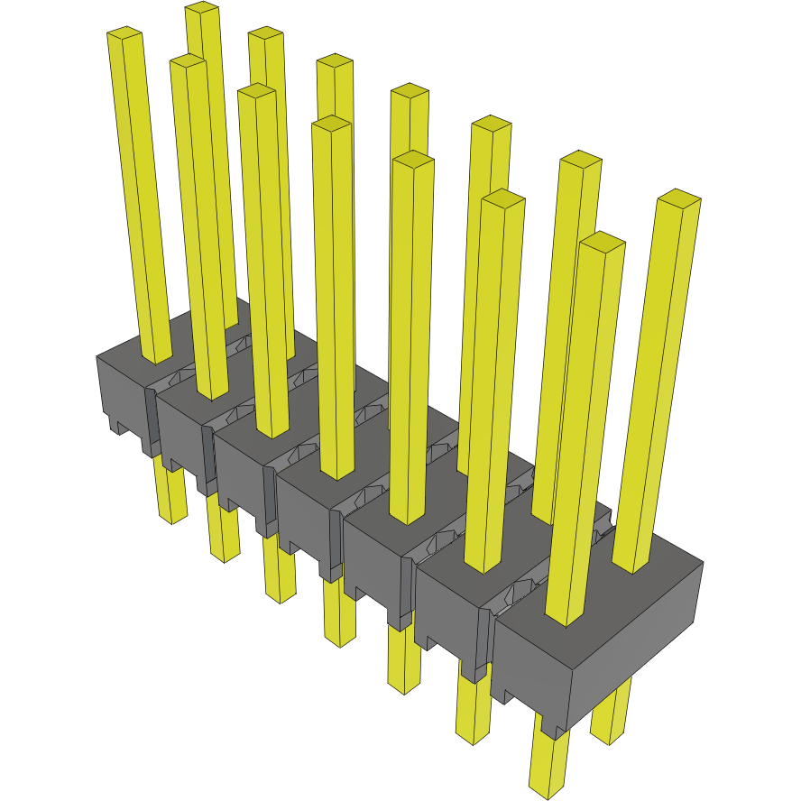Samtec-MTSW-107-22-G-D-390 Steckverbinderleisten und Leiterplattenbuchsen Conn Unshrouded Header HDR 14 POS 2.54mm Solder ST Top Entry Thru-Hole Bulk
