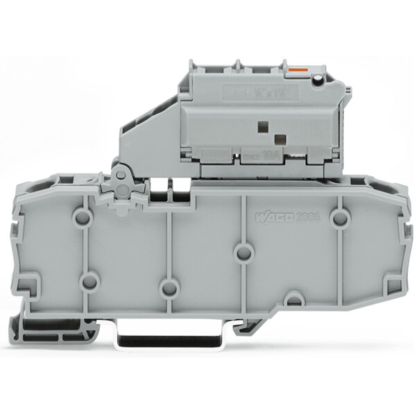 WAGO-2006-1631/1099-542 连接器接线板 Fuse disconnect Terminal Block with pivoting fuse holder and end plate, for miniature metric fuse 1-4 Inch x 11-4 Inch , 30 - 65 V, with blown fuse indication by LED