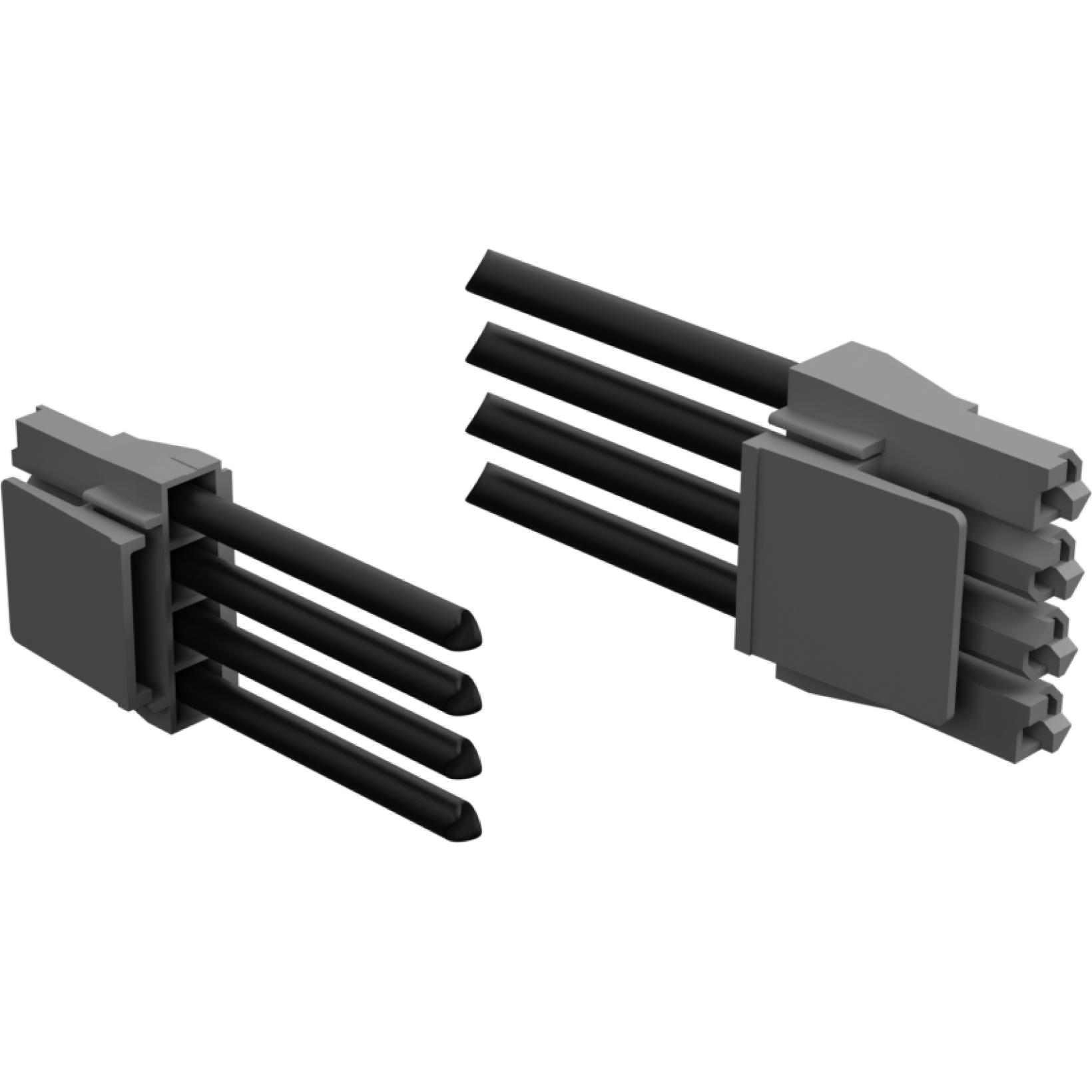 Molex-2160101041 Cable Assembly AC Power Cable Assembly AC Power 0.15m Wire to Board to Wire to Board 4 to 4 POS F-F Crimp-Crimp 10AWG