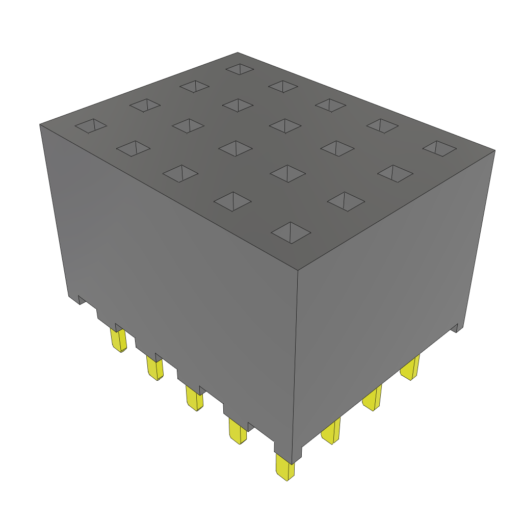 Samtec-YTS-105-01-S-Q Connector Headers and PCB Receptacles Conn Socket Strip SKT 20 POS 2mm Solder ST Thru-Hole Tube