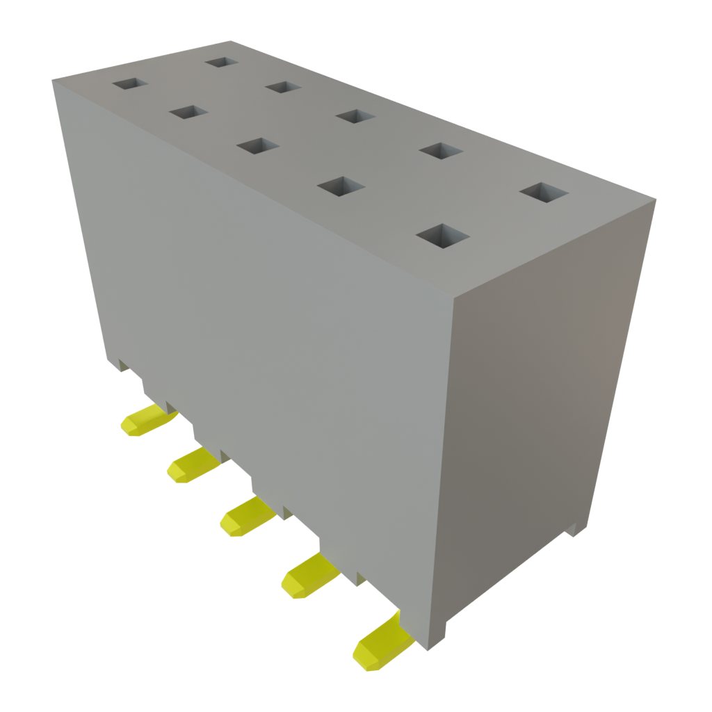 Samtec-SQW-105-01-L-D-VS-A-.ADVA Cabezales del conector y receptáculos PCB Conn Socket Strip SKT 10 POS 2mm Solder ST Top Entry SMD Tube
