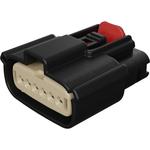Mx150 Mat Sealed Female Connector Assembly, Single Row, 6 Circuits, Keying Option A, With Connector Position Assurance, Black