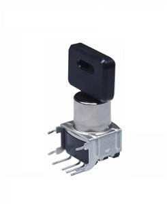 NKK Switches-SK14EG30 Schlüsselschalter Switch Key Lock ON ON ON SP3T 45° Flat Key 0.1A 28VAC 28VDC 0.4VA PC Pins 30000Cycles Bracket Mount/Through Hole