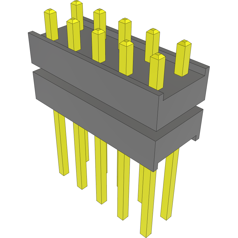 Samtec-EW-05-15-G-D-230 Connector Headers and PCB Receptacles Conn Board Stacker HDR 10 POS 2.54mm Solder ST Top Entry Thru-Hole Bulk
