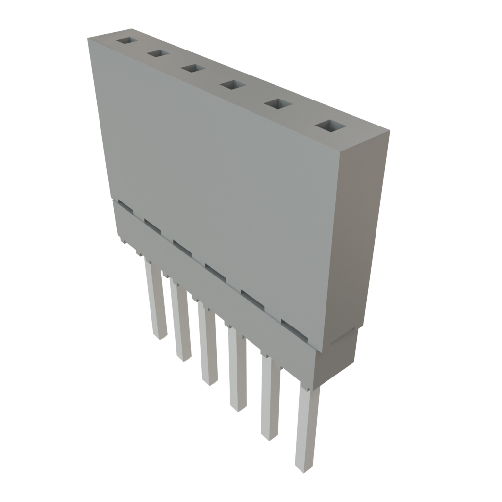 Samtec-ESQ-106-13-L-S Connector Headers and PCB Receptacles Conn Elevated Socket SKT 6 POS 2.54mm Solder ST Top Entry Thru-Hole Bulk