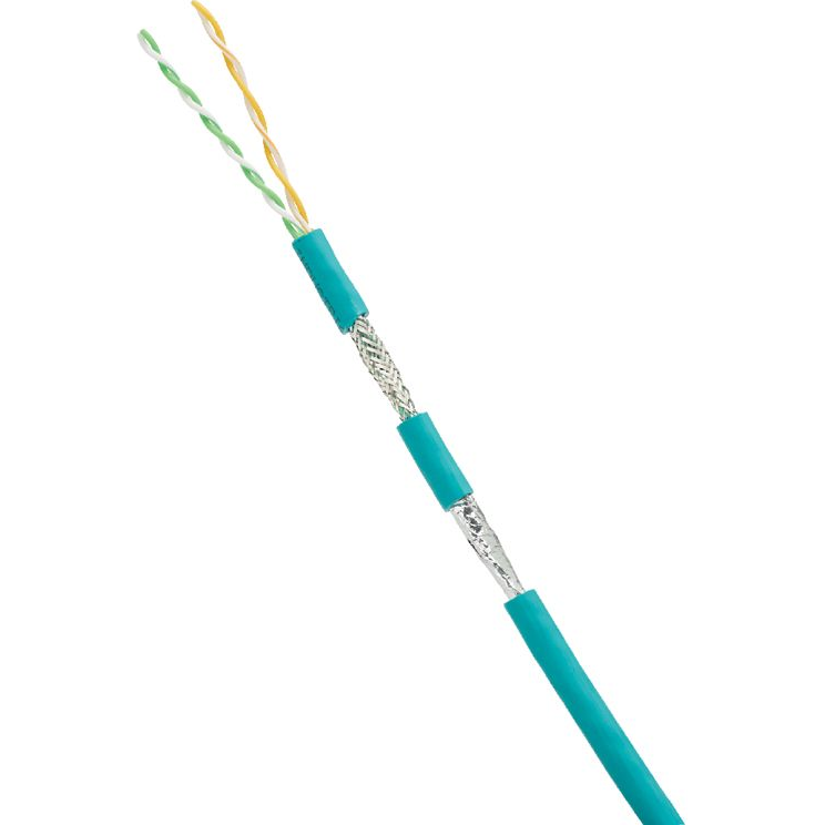 Panduit-ISFX5502ATL-LED Cavo a più conduttori Shielded Twisted Pair Cable Foil/Braid Polypropylene 4Conductors 24AWG 6.4mm 80V Teal Polyurethane 500m Reel