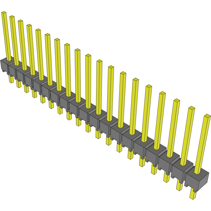 Samtec-MTSW-119-22-T-S-420 Piastre connettori e prese PCB Conn Unshrouded Header HDR 19 POS 2.54mm Solder ST Top Entry Thru-Hole Bulk