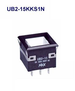 NKK Switches-UB2-15KKS1N Druckknopfschalter Switch Push Button ON (ON) SPDT Square Button 5A 250VAC 30VDC Momentary Panel Mount Solder Lug