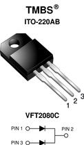 Vishay-VFT2080C-E3/4W Rectifiers Diode Schottky 80V 20A 3-Pin(3+Tab) ITO-220AB Tube