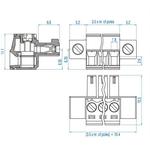 Conn Terminal Block F 6 POS 3.5mm Screw RA Cable Mount 8A