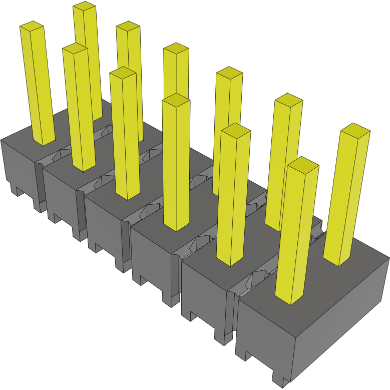 Samtec-MTSW-106-06-G-D-200 Connector Headers and PCB Receptacles Conn Unshrouded Header HDR 12 POS 2.54mm Solder ST Thru-Hole Bulk