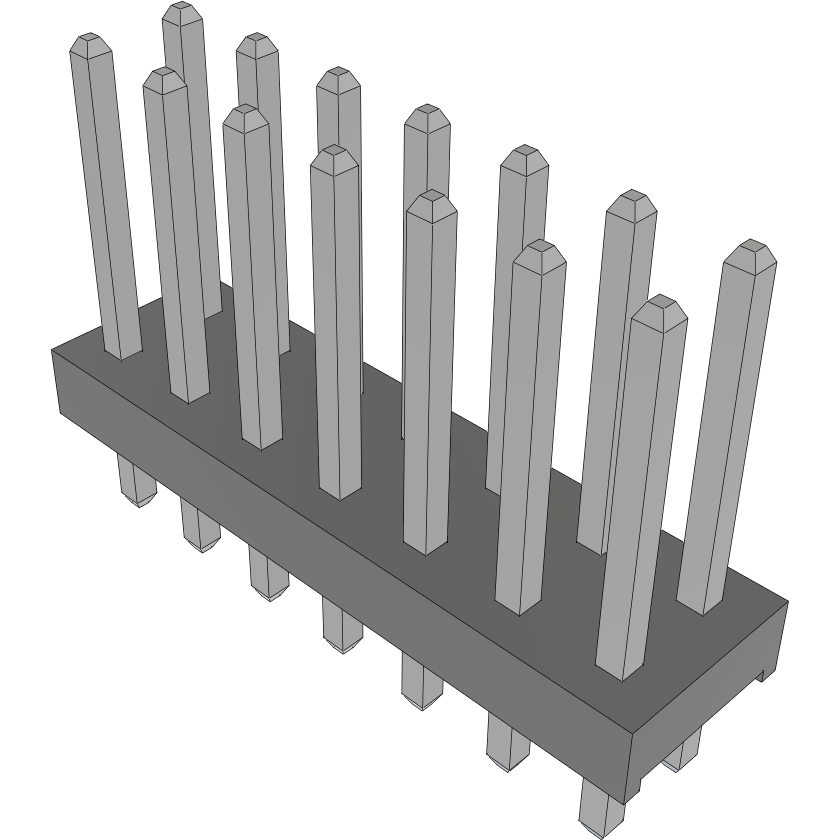 Samtec-MTMM-107-06-T-D-250 Connector Headers and PCB Receptacles Conn Unshrouded Header HDR 14 POS 2mm Solder ST Top Entry Thru-Hole Bulk
