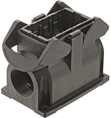 HARTING-19410100232 Adaptadores de manguitos ajustables Surface Mount Housing 90° 10B Shell Size Glass Filled Nylon/Glass Filled Polyamide Double Lock Han-Eco®
