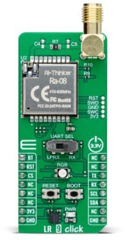 MikroElektronika-MIKROE-6038 RF/Drahtlos-Entwicklungsplatinen und Kits RA-08 RF Transceiver Click Board
