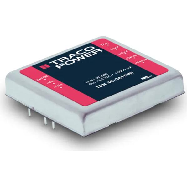 TRACO Electronic AG-TEN 40-4812WI Convertidor de CC a CC y módulo del regulador de conmutación Module DC-DC 48VIN 1-OUT 12V 3.33A 40W 8-Pin