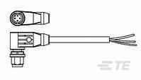TE Connectivity-1-2273098-1 Montajes de cables, otros Sensor Cable1.5m 22AWG M12 Circular 4 POS PL Box