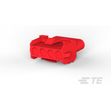 TE Connectivity-1-480703-2 Connector Discrete Wire Housing Conn Housing RCP 4 POS 6.35mm Crimp ST Panel Mount Red Package