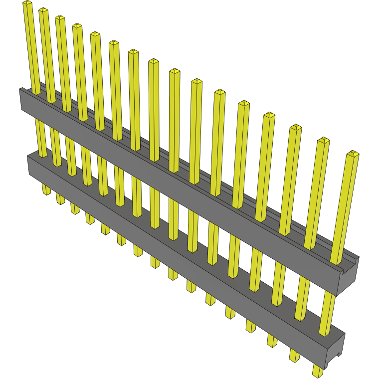 Samtec-DW-16-11-G-S-433 Piastre connettori e prese PCB Conn Board Stacker HDR 16 POS 2.54mm Solder ST Top Entry Thru-Hole Bulk