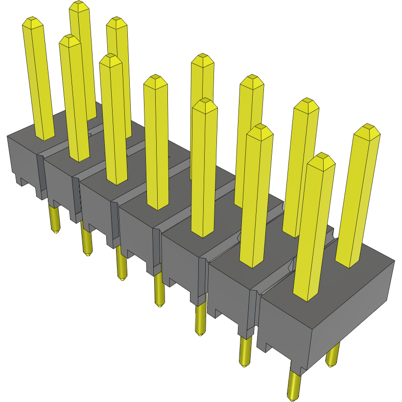 Samtec-TSW-107-26-L-D-006 Connector Headers and PCB Receptacles Conn Unshrouded Header HDR 14 POS 2.54mm Solder ST Top Entry Thru-Hole Bulk