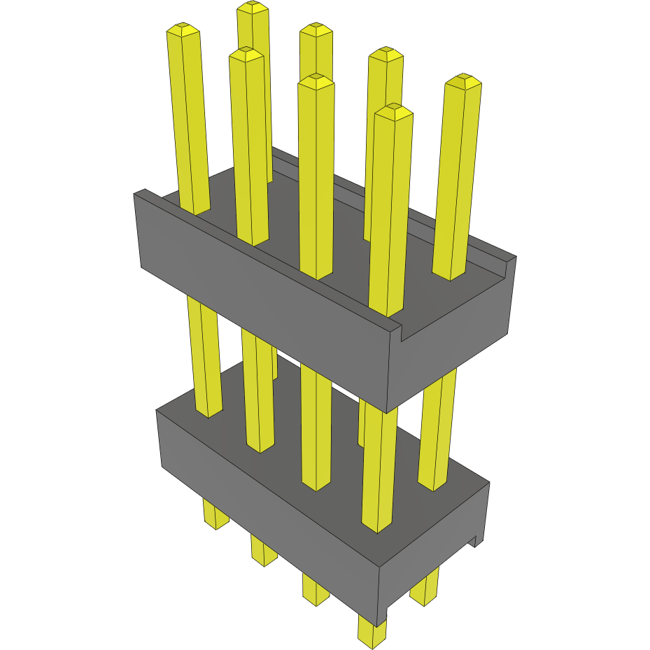 Samtec-DW-04-09-G-D-420 Embases de raccordement et réceptacles PCB Conn Board Stacker HDR 8 POS 2.54mm Solder ST Top Entry Thru-Hole Bulk
