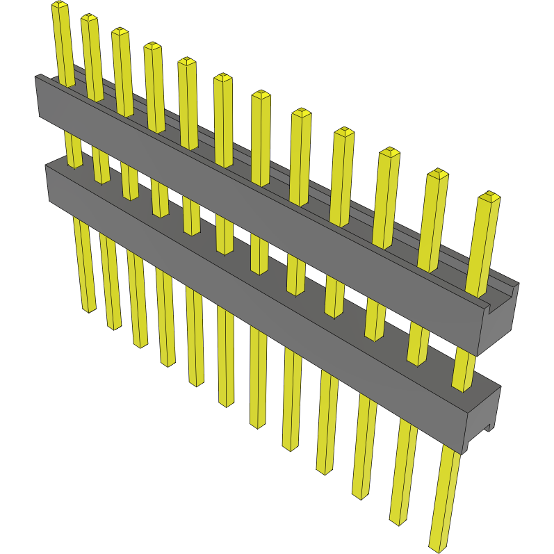 Samtec-EW-12-10-T-S-326 Connector Headers and PCB Receptacles Conn Board Stacker HDR 12 POS 2.54mm Solder ST Top Entry Thru-Hole Bulk