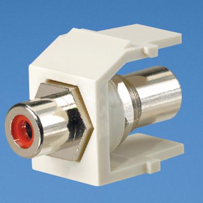Panduit-NKRTMRIW Connector Audio and Video Conn RCA Coupler F/F 2/2 POS ST Panel Mount 1/1 Port