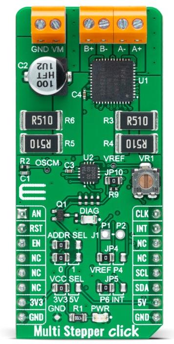 MikroElektronika-MIKROE-5037 Energiemanagement, Entwicklungsplatinen und -kits TB62262FTG Motion Motor Control Click Board