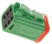 Molex-0934454203 分立接线罩连接器 Conn Housing PL 6 POS Crimp ST Cable Mount Green ML-XT™ Bag